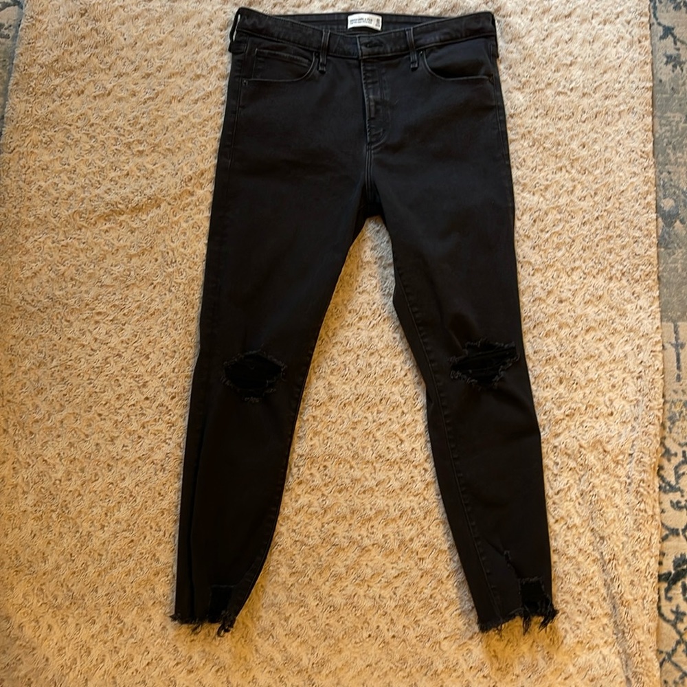 High rise skinny jeans black size 14